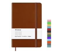 Wiisdatek A5 Notebook with Lined Pages, Hardback Journal Notepad Note Book New Notes Diary Pad for Office School Business Writing 5"×8.25"(Brown)