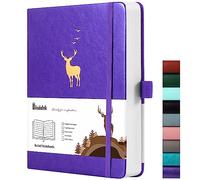 Wiisdatek Lined Journal Notebook - A5 Note Book 312 Numbered Pages Hardcover Thick Notepad, 100gsm Thick Notepad for Women Men Work Office School,14.5 x 21cm -Purple