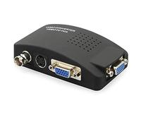 Wiistar BNC to VGA Video Converter Adapter Composite S-Video PC Input to VGA Monitor Output for DVR DVD PC TV Monitor