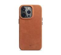 WIIUKA Case Compatible with iPhone 14 Pro, Leather from Germany, Leather Case Extra Thin, Premium Mobile Phone Case, Qi, Vintage Cognac Brown