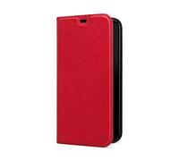 WIIUKA Case for iPhone 13 Pro, German Premium Leather, with Card Slot, Extra Thin, Mobile Phone Case with Stand Function, Red
