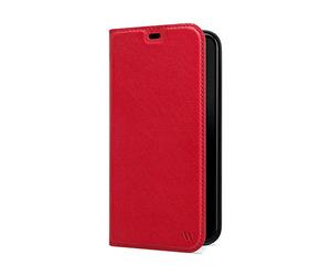 WIIUKA Case for iPhone 13 Pro, German Premium Leather, with Card Slot, Extra Thin, Mobile Phone Case with Stand Function, Red