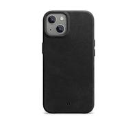 WIIUKA Case for iPhone 15, Leather from Germany, Leather Extra Thin, Premium Mobile Phone Case, Qi, Vintage Black