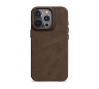 WIIUKA Case for iPhone 15 Pro, Leather from Germany, Leather Extra Thin, Premium Mobile Phone Case, Qi, Vintage Brown