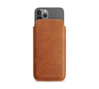 WIIUKA Case for iPhone 16 Pro Max / 16 Plus, Leather Extra Thin, Premium Leather, Design Mobile Phone Case Pouch Sleeve Vintage Cognac Brown