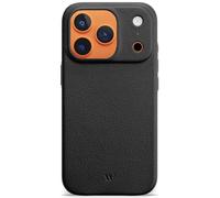 WIIUKA Case for iPhone 17 Pro, Leather from Germany, Leather Extra Thin, Premium Mobile Phone Case, Qi, Skiin, Black