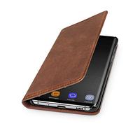 WIIUKA Travel Nature Genuine Leather Case for Samsung Galaxy S20 - Italian Leather - Vintage Brown with Card Slot, Extra Thin, Premium Leather