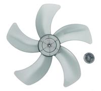 WIIYENA 16 Inch Pedestal Fan Blade Replacement Parts 5 Leaves AS Plastic with Nut Cover for Standing Fan(Black)