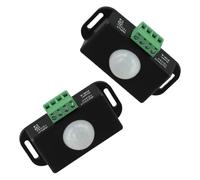 WIIYENA 2-Pack 12V-24V DC Infrared Motion Sensor Switch Controller for LED Light Strips, 6A Load, 5-8m Detection, 120° Angle, Adjustable Delay (Black)