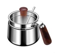 WIIYENA 316 Stainless Steel Spice and Salt Container with Lid, Large Capacity Kitchen Storage Jar in Silver Finish with Walnut Wood Accent Design