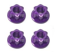 WIIYENA 4 Pcs M10 Track Wheel Nuts For Bicycle For Rear Hub Axle Screw, Aluminum Alloy Bike Bolts Compatible With Dead Fly And Non Quick Release Mountain Bike Hubs(purple)