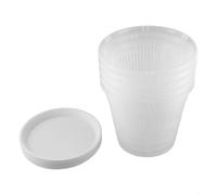 WIIYENA 5Pcs Plastic Plant Pots with Repotting Mat, Orchid Pots 16x14cm/19x16cm, Clear Nursery Pots with Drainage Holes for Indoor Garden Plants (19cm)