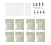 WIIYENA 8 Pack Outdoor Curtain Weight Bags Canvas Windproof Bottom Weights with Fixing Clips 15oz Capacity Sandbag Holders for Patio Garden Pavilion