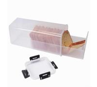WIIYENA Airtight for Plastic Bread Box with Drawer Toast Sandwich Storage on Kitchen Counter, White Black, 41-5L(B)
