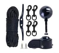 WIIYENA Flagpole Repair Accessories Set Including Black Plated Round Cap, Aluminum Pulley Truck, Polyester Rope, And Swivel Hook For Flag Maintenance