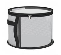 WIIYENA Hat Storage Box with Lid, Hat Boxes for Women Men Storage Large Round Foldable Sturdy Travel Hat Organizer Box Storage Bin Bag with Handle Zipper(Gray)