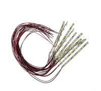 WIIYENA Model Railroad LED Light Strip, Pre-Wired 6 LEDs, 12V-18V AC/DC Input, Flexible Cable for Building and Track Accessories(White light)