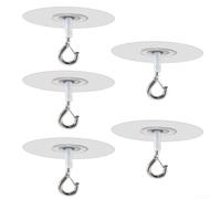 WIIYENA No Hole Ceiling Hooks for Hanging Light Plants,Sticky Eye Hooks for House Renters