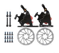 WIIYENA Road Bike Mineral Oil Hydraulic Disc Brake Flat Mount Caliper Kit with Brake for Front Rear Mounting Installation(A Kit Front and Rear)