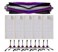 WIIYENA Robot Vacuum Cleaner Accessories Main Brush Side Brushes Filter Replacement Parts Set for Midea for M9 for Eureka for E20 Plus(B)