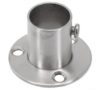 WIIYENA Round Wardrobe Rail Locking End Socket Stainless Steel Wall Mount Closet Rod Holder Flange Support Bracket for Closet Hanging Rail Display Stand(19mm)