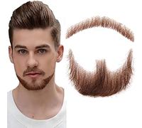 Wiiyita Artificial Beard, Realistic 100% Human Hair, Hand Tied Goat Beard, Faux Beard, Lace Invisible Artificial Moustache for Halloween, Dressing, Men, Makeup, Entertainment, Drama,