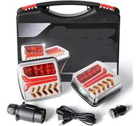 WIJHJET DRL Lights Tail Lights 1Set 12V 24V 30M Wireless Magnetic LED Tail Light Trailer Rear Light Signal Warning Brake Light RV Camper Lorry Truck