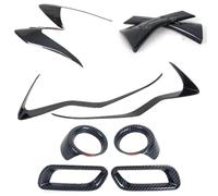 WIJHJET DRL Lights Tail Lights For Subaru XV 2012 2013 2014 2015 2016 Car Headlight Eyebrow Rear Window Front Fog Lamp Light Frame Cover Sticker Trim ABS Carbon Fiber