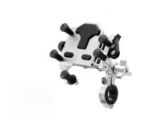 WIJHJET Navigation Bracket Universal Motorcycle Phone Stand 2025 New Alloy Shock-Absorbing Phone Holder 360° Rotary Adjustable Motos Navigation Bracket(H66 Silvery)