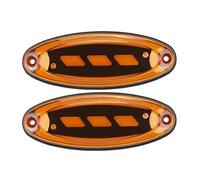 WIJHJET Rear Outer Brake Stop Lamp 2/4/10pcs Oval LED Side Marker Turn Signals Rear Light Warning Stop Lamp 12V 24V For Car Truck Trailer Bus Tractor