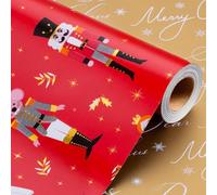 Wikadlik Red Christmas Wrapping Paper - 43cm x 10m Nutcracker Princess Mouse King Present Packing Paper for Holiday Party Celebration