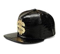 Wikavanli Adult Unisex Black Hip Hop Hat, Flat-Brimmed Cap, Adjustable Snapback - One Size