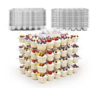 WIKDAY 24 Count x 10 Sets Plastic Cupcake Containers, Durable and BPA-Free Cupcake Holder with Lid for Easy Transport Storage, Stackable Clear Cupcake Carriers, Reusable Dessert Boxes