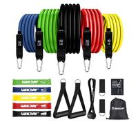 WIKDAY Exercise Resistance Bands with Handles for Working Out, 10-150 Lbs Workout Bands Loop Bands Set with Door Anchor for Physical Therapy, Yoga, Pilates