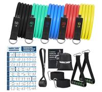 WIKDAY Resistance Bands for Working Out Exercise Bands Workout Bands Set with Handles, Door Anchor, Ankle Straps for Men & Women Body Stretching, Crossfit Training Equipment, Home Workouts（Multicolor）
