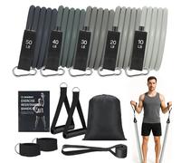 WIKDAY Resistance Bands for Working Out Exercise Bands Workout Bands Set with Handles, Door Anchor, Ankle Straps for Men & Women Body Stretching, Crossfit Training Equipment, Home Workouts