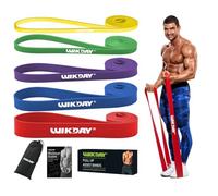 WIKDAY Resistance Bands for Working Out Set of 5 Level Multicolor, 8-100LBS