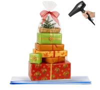 WIKDAY Shrink Wrap Bags for Gift Baskets 20 PCS 40x50 Inches Large Cellophane Bags Wrapping Plastic Clear Jumbo Basket Wrap Bags