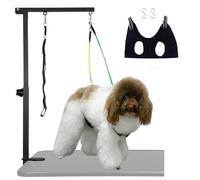 Wikdey Adjustable Dog Grooming Arm with Pet Grooming Hammock,2 No Sit Haunch Holder&Loop Noose, Foldable Dog Grooming Table Arm for Small Dogs&Puppies,Arm for Grooming Tables,Pet Grooming Stand