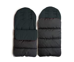 WIKEA Universal 3 in 1 Baby Stroller Sleeping Bag Annex Mat Footmuff Cover Stroller Bunting Bag Waterproof Windproof Cold-Proof Detachable (Black)