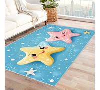 WIKEO Beach 3D Gamer Bedroom Rug Cute Cartoon Ocean Pattern Modern Living Room - Bedroom Rugs Non-slip Graffiti Decoration -Soft Flannel Area Rugs For Teenage Child Boy(Yellow 14)-60x90cm