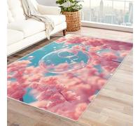 WIKEO Beach Area Rug Living Room Beautiful Marine Plants Boys large Anti-Slip Backing, Washable, Soft Short Pile Carpet Modern Style Decorative Rugs Bedroom hallway(Pink 41)-210x300cm