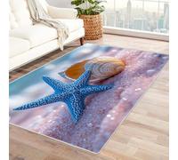 WIKEO Beach Large Modern Rugs Living Room Pink Beach Shells Carpet Soft Touch, Anti-Slip Backing, Washable Rug, Ideal For Bedroom Playroom girl Room Home Decorative(Purple 105)-120x180cm