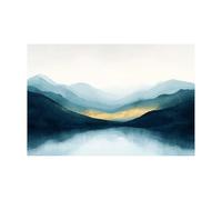 WIKEO Beach Nature Pictures Canvas Wall Art Abstract Mountains Ocean Non-woven Canvas Prints for Living Room and Bedroom Sea nature, Home Office Decoration(Blue)-60x90cm Unframed