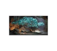 WIKEO Colourful Tree of Life Home Decor Pictures Wall Art Abstract Colorful Tree Minimalist Modern Artwork for Living Room Bedroom Home Office Decoration(Blue)-60x120cm Unframed