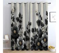 WIKEO Floral Curtains Retro Abstract Floral Pattern Forest Printed Room Darkening Curtain for Bedroom, Privacy Eyelet Thermal Insulated Green Curtain for Girls Room-42 W x 84" L (Pack of 2)