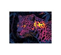 WIKEO Forest Animal Rustic Wall Art Natural Forest Leopard Farmhouse Wall Decoration -African Wild Animals Canvas for Cabin Bedroom Living Room Canvas Prints(purple)-30x40cm Unframed