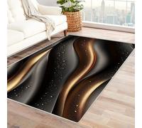 WIKEO Machine Washable Rugs Abstract Minimalist Pattern for Living Room Large Vintage Area Rug - Bedroom Soft Short Pile Non Slip Carpet Kitchen Dining Outdoor(black)-150x210cm