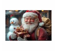 WIKEO Retro Christmas Wall Art Prints Santa Claus Snowman Large Aesthetic Xmas Posters Room Decor, for Gallery Living Room, Bathroom Wall Decor(Red 2)-70x100cm Unframed