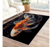 WIKEO Summer Indoor Modern Contemporary Area Rug Beautiful Ocean Animals Tropical Ocean Beach Soft Non-Shedding Carpet Floor Living Room Bedroom Area Rugs Washable(Red 95)-150x180cm